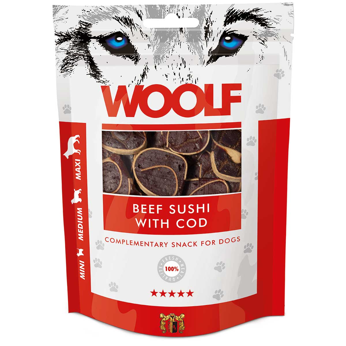 Woolf Hundeleckerli Rindfleisch Sushi