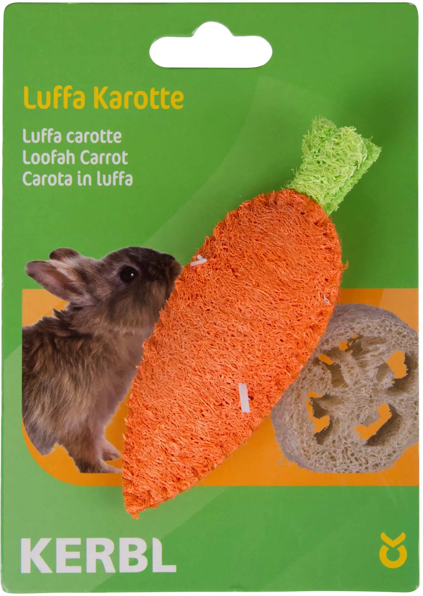 Karotte aus Luffa für Nager 10 cm