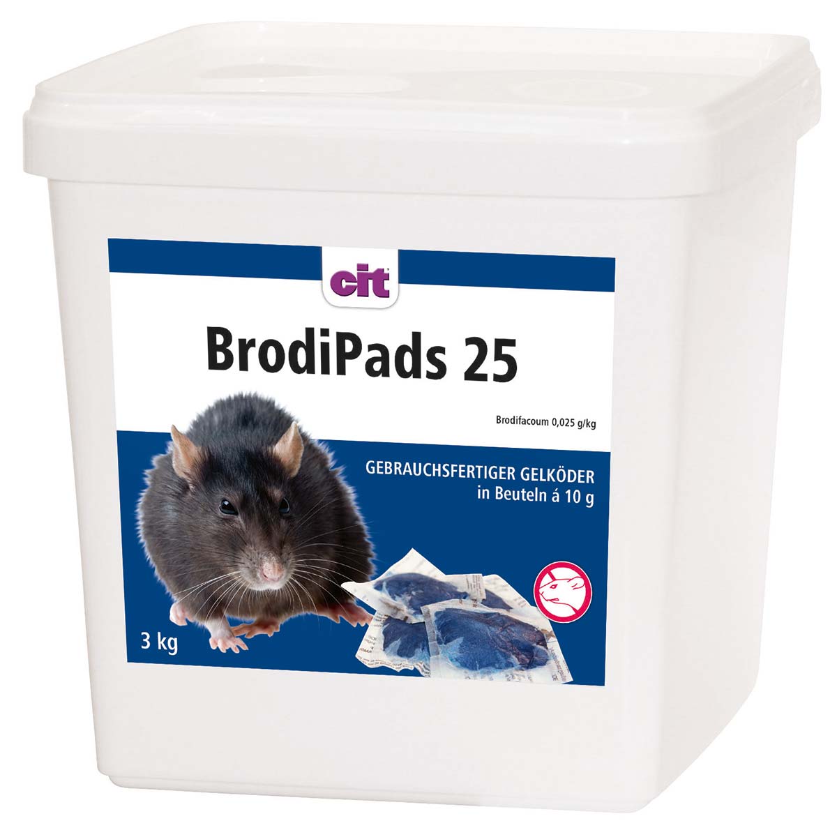 BrodiPads 25 Rattenköder 3 kg - Rattengift in Pastenform