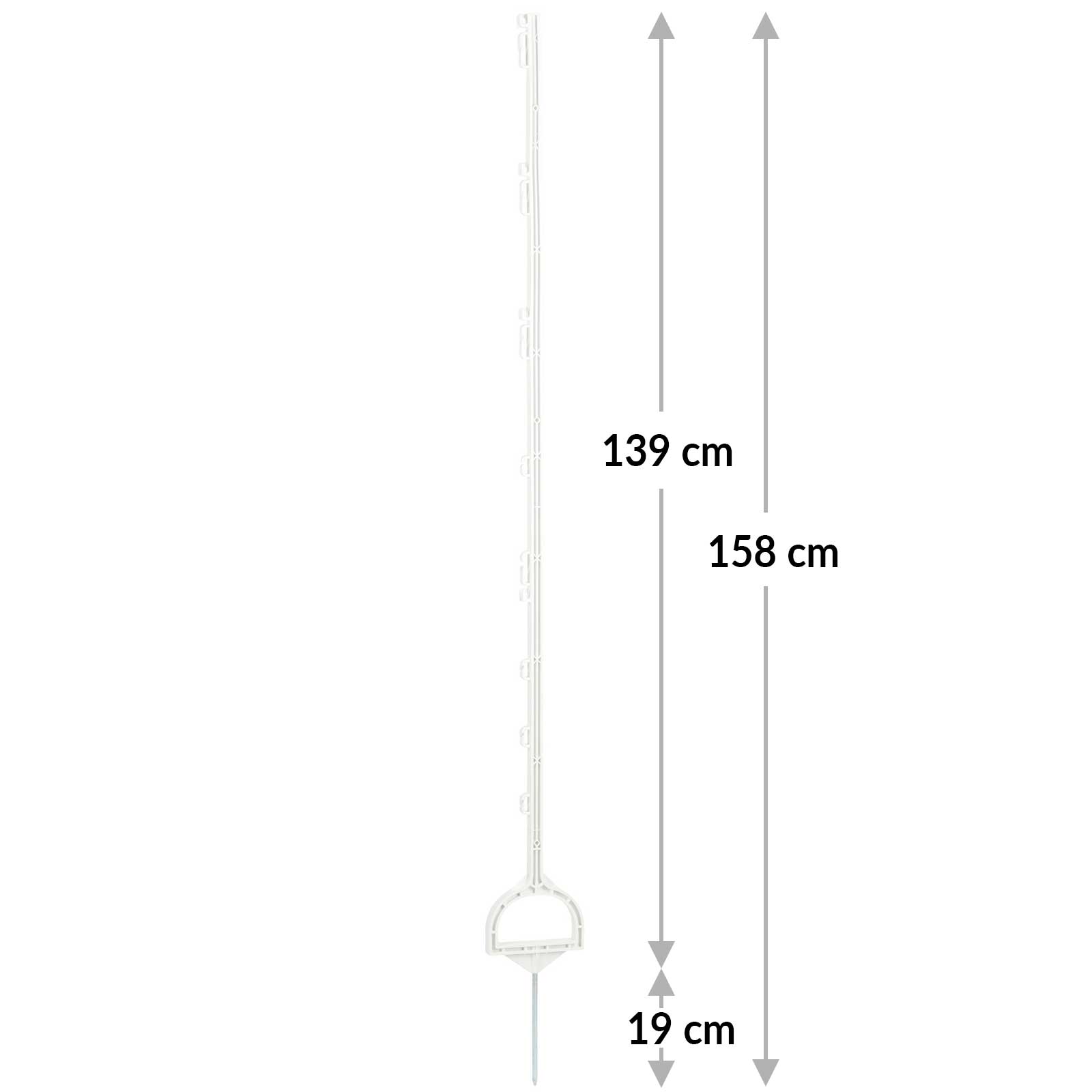 Steigbügelpfahl 158 cm, weiß (5er Pack)
