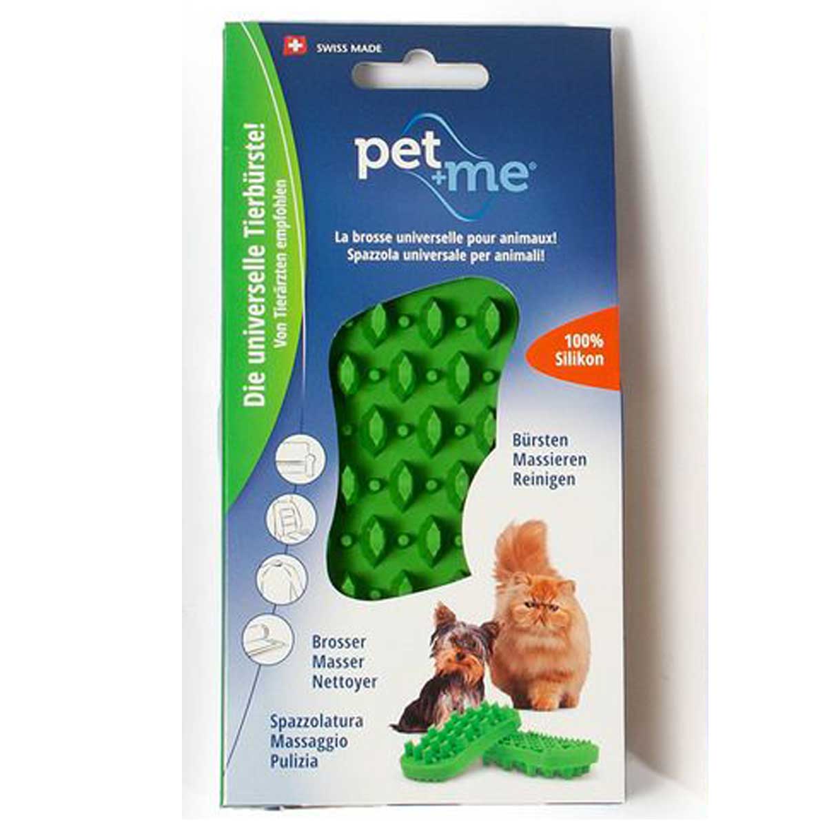 Silikon Tierbürste PET+ME grün