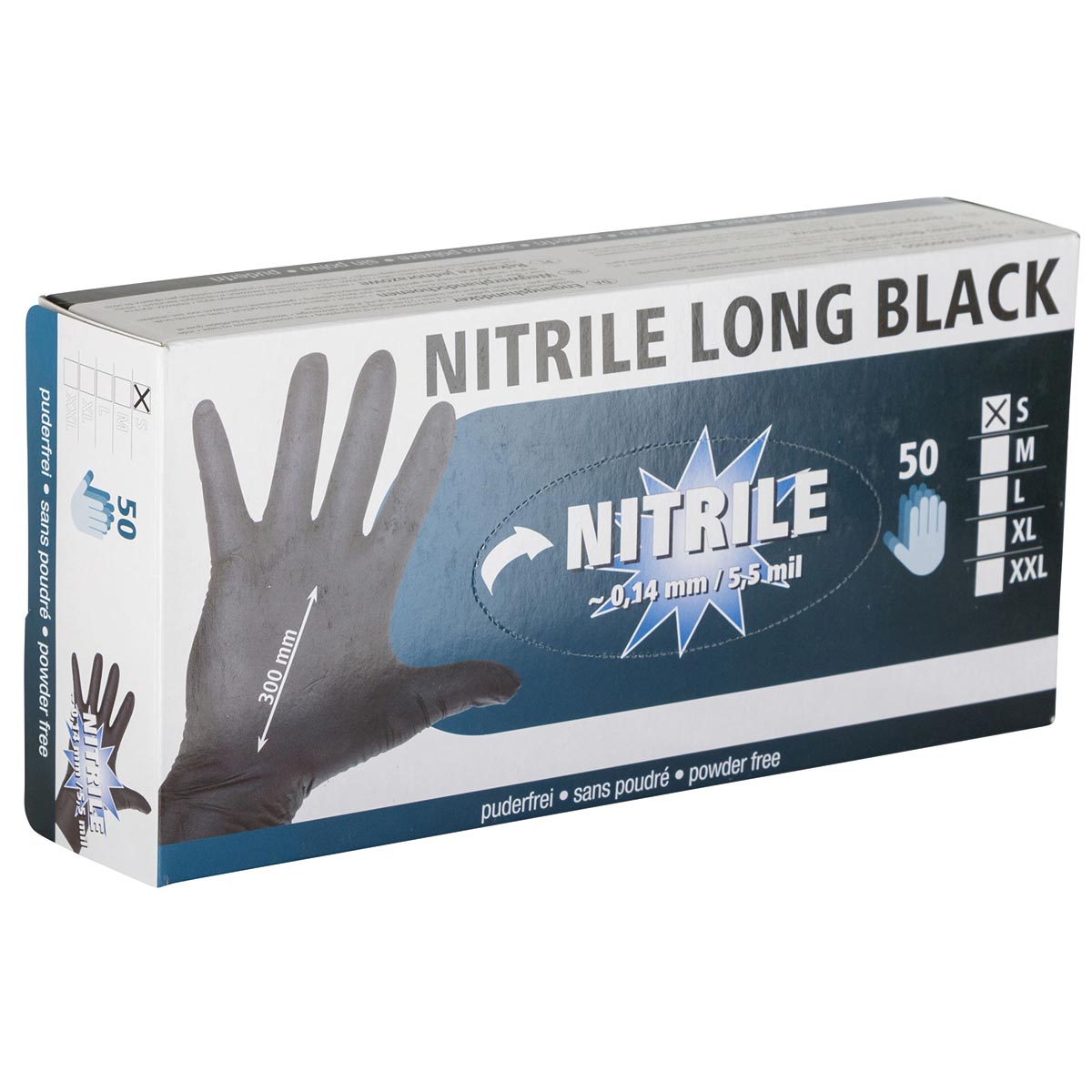 Einmalhandschuhe Nitrile Long Black M