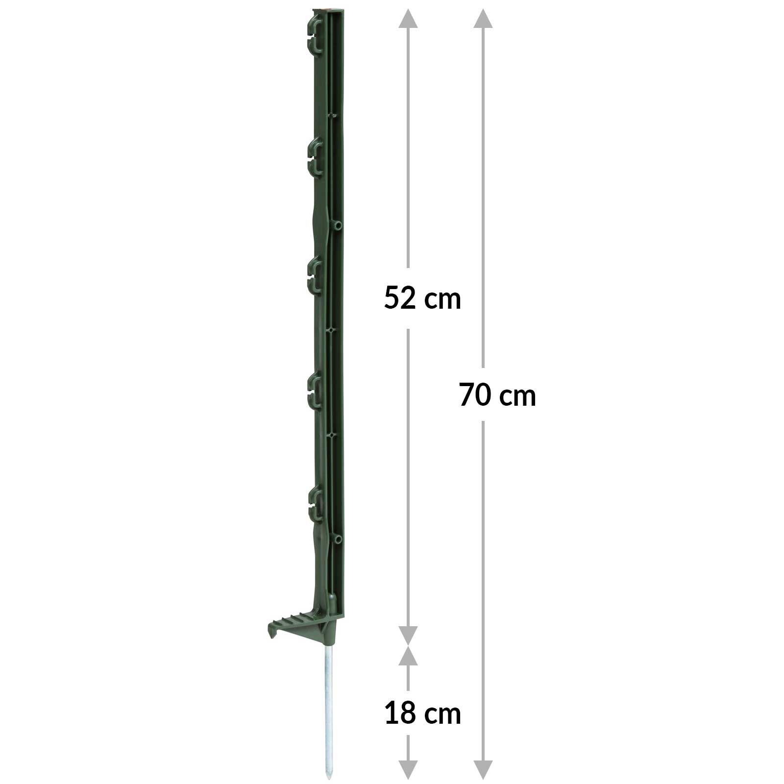 Kunststoffpfahl Eco 70 cm, Einzeltritt (5er Pack) grün