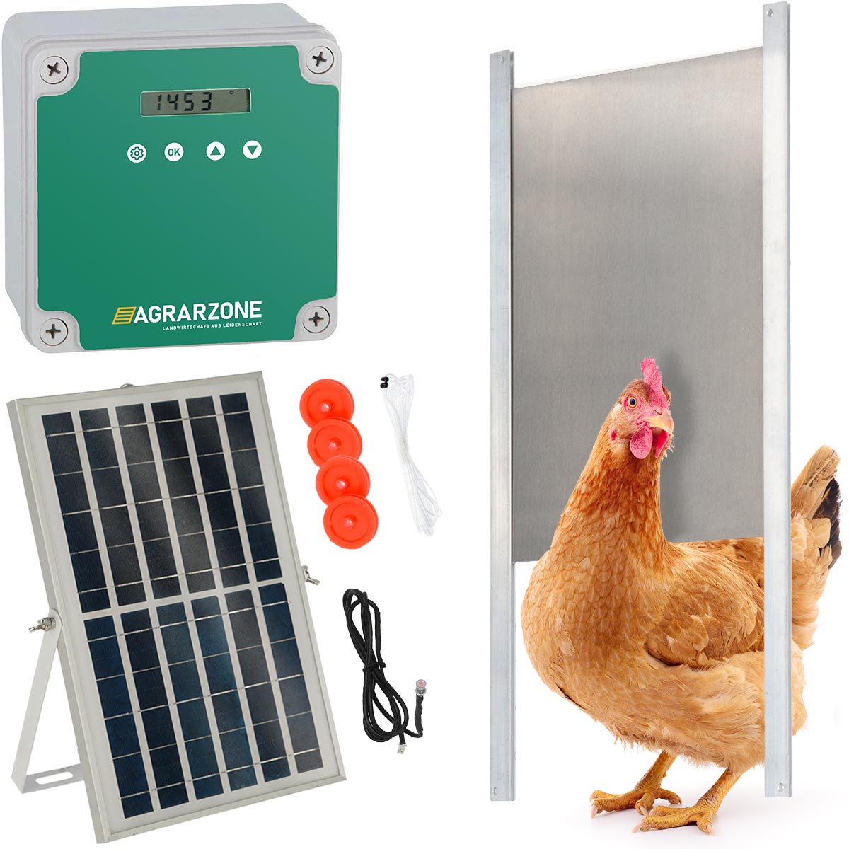 Agrarzone automatische Hühnerklappe Solar ohne Schieber