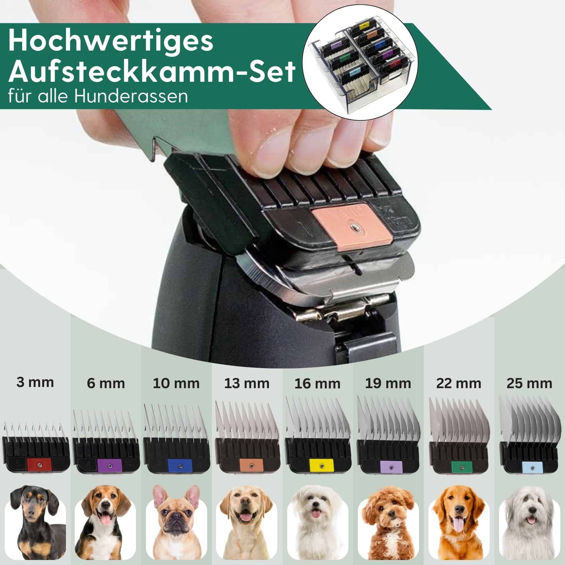 Moser Max 50 Hunde-Schermaschine mit Aufsteckkamm Set