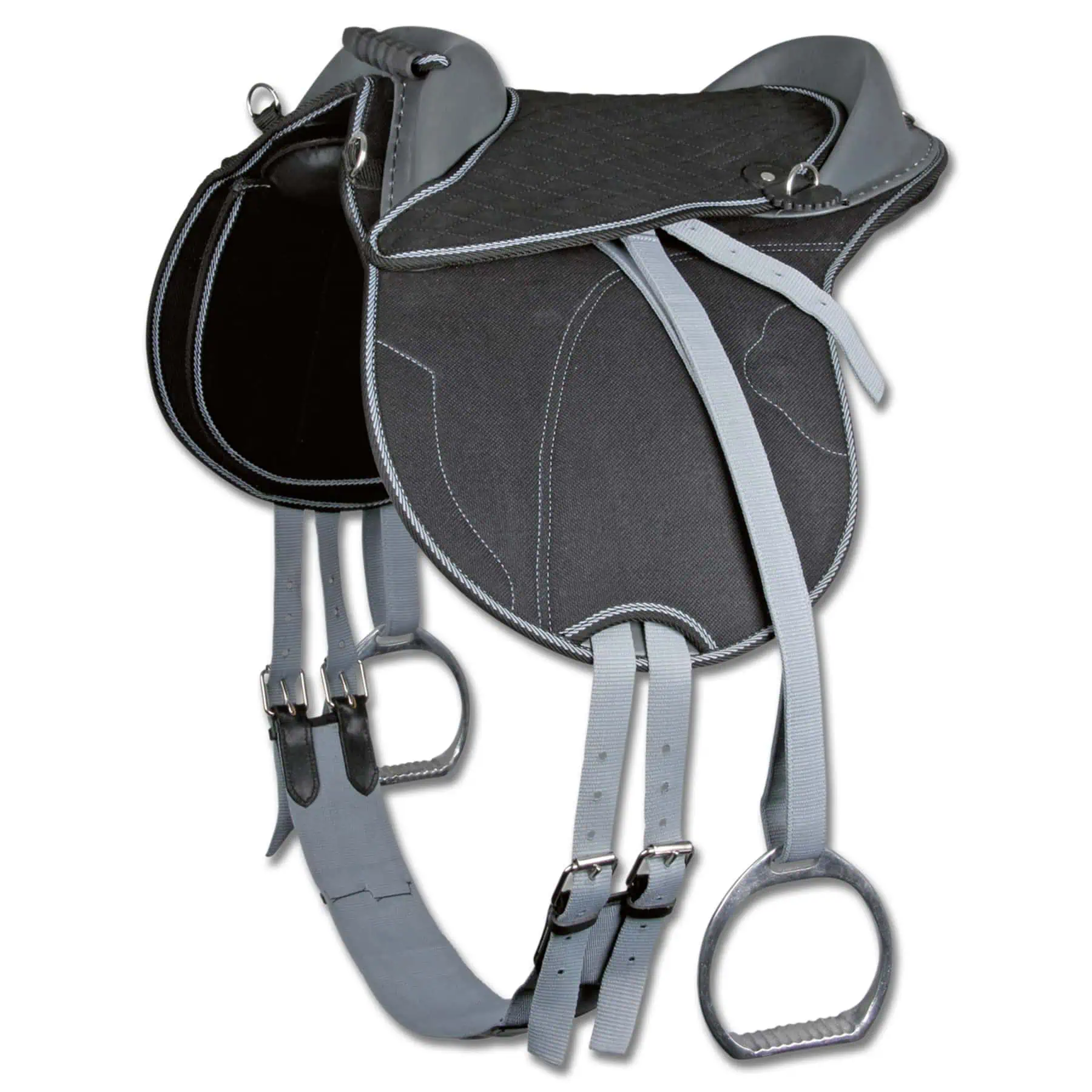 Waldhausen Kids Reitkissen komplett, schwarz/grau, 15'/38 cm