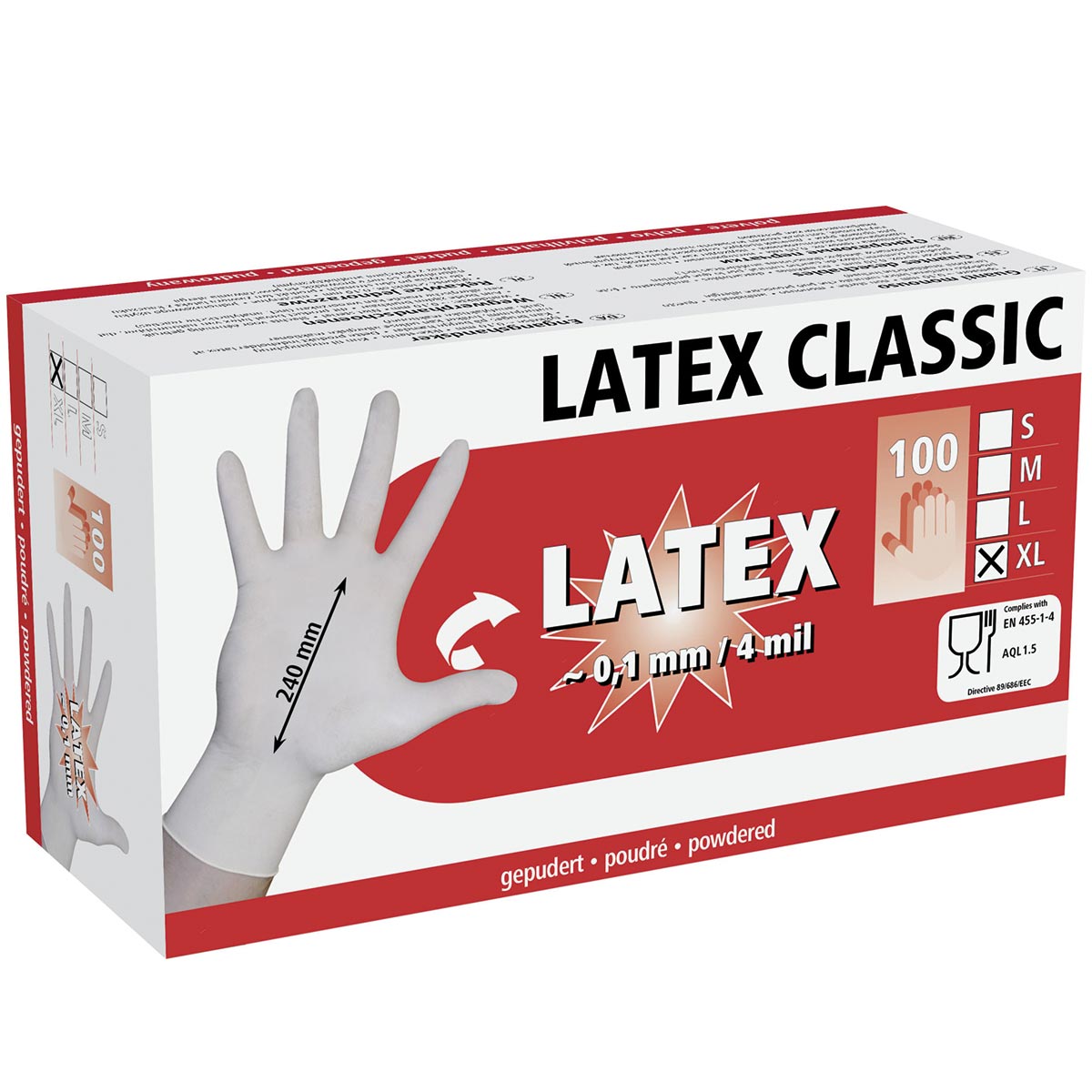 Einmalhandschuhe Latex Classic XL
