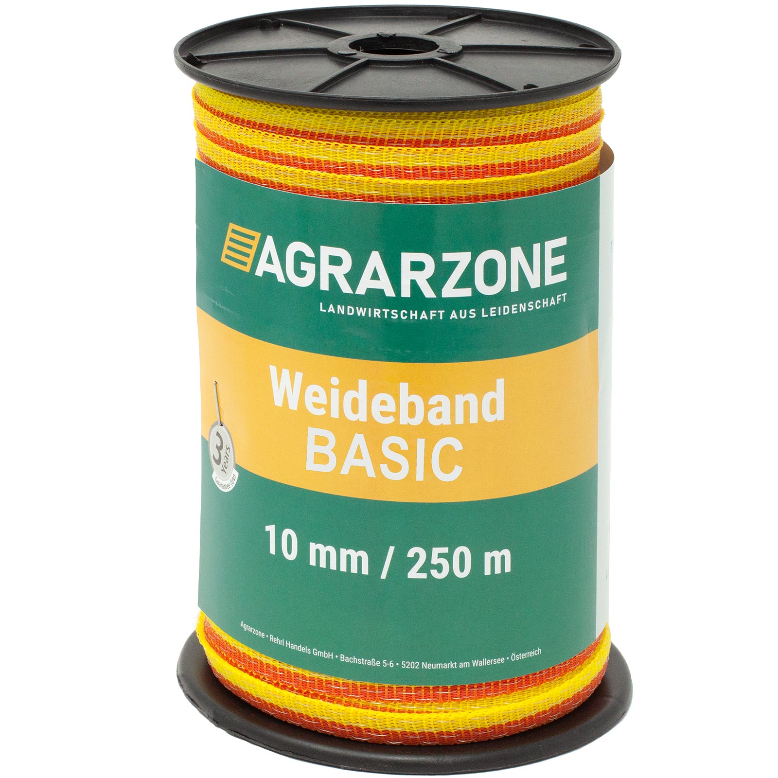 Agrarzone Weidezaunband Basic 10mm, 4x0.16 Niro, gelb-orange