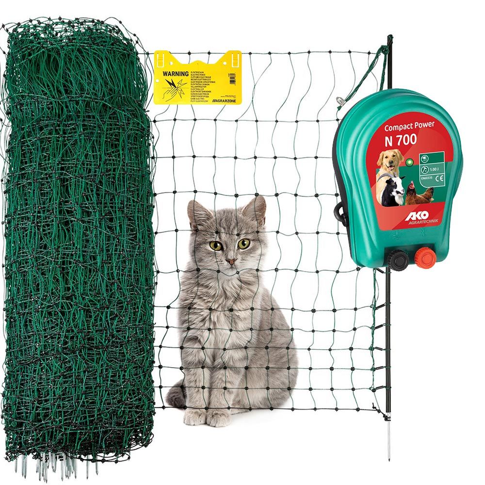 Katzenzaun Komplett Set 230V Elektrozaun Katzen
